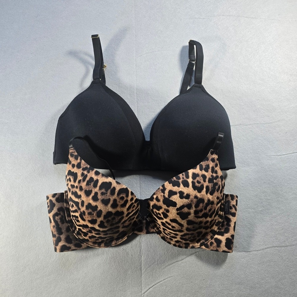 Lively Vince Camuto Bra Bundle 38C Black Mesh Leopard Print T-Shirt Bras Set